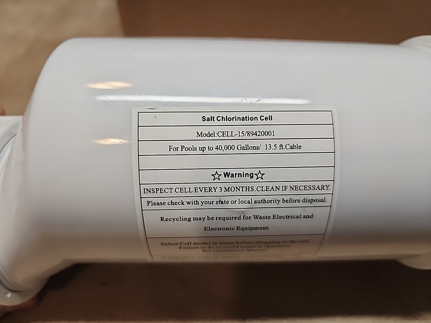 T-Cell-15 Salt Chlorinator Replacement,High-Performance 40,000 Gallon Cell