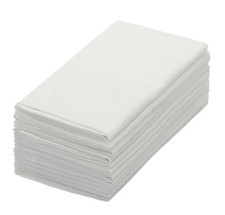White Dinner Napkins - Set of 12 Classic Pure Cotton Soft Cloth Napkins - Dur...