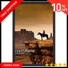 11X17 Picture Frame Black, Display Pictures 11 X 17 with Mat or 11 X 17 without 