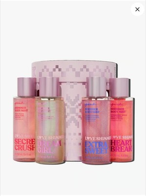New VICTORIA S SECRET PINK LOVE SHIMMER FRAGRANCE Gift Set BODY MIST SPRAY