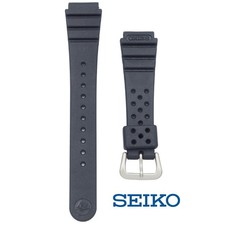 Seiko Genuine 19mm Urethane Rubber Watch Band Strap DAL3BP Black New