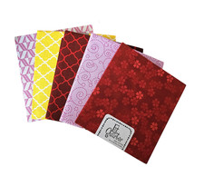 Lot of 5 Imported Fabric Fat Quarters 100 Cotton - New