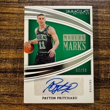 2021-22 Panini Immaculate Payton Pritchard #MM-PTP Modern Marks Auto #02/99 BOS