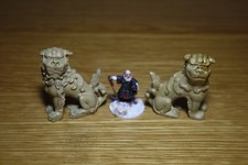 Resin Temple Dogs x2 28-32mm scale scenery Japan