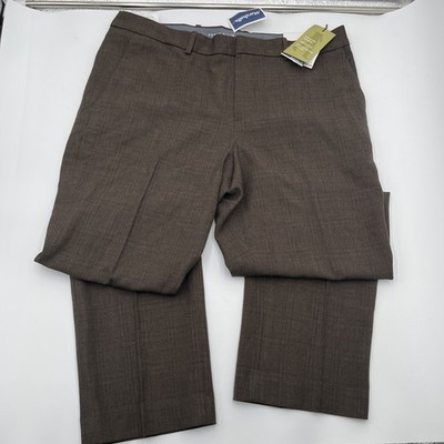 Perry Ellis Dress Pants Mens 34x32 Major Brown Modern-Fit Resolution NEW TAGS