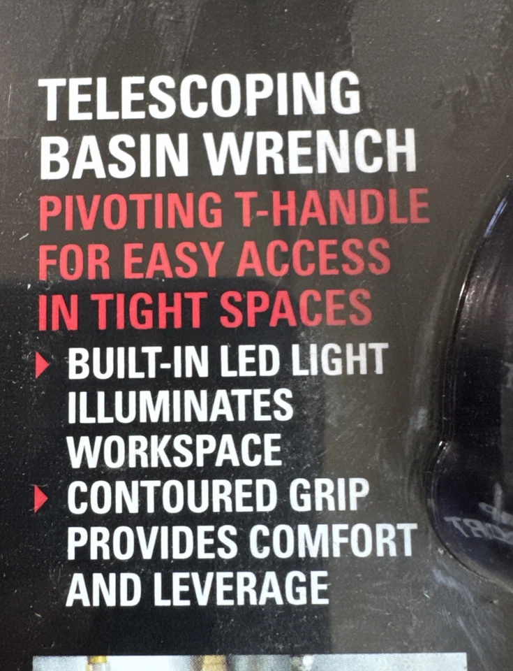 Telescoping Basin Wrench 1/2" - 1? With LED Light 10-17? Telescope Ridgid 2017 - Image 2 of 4