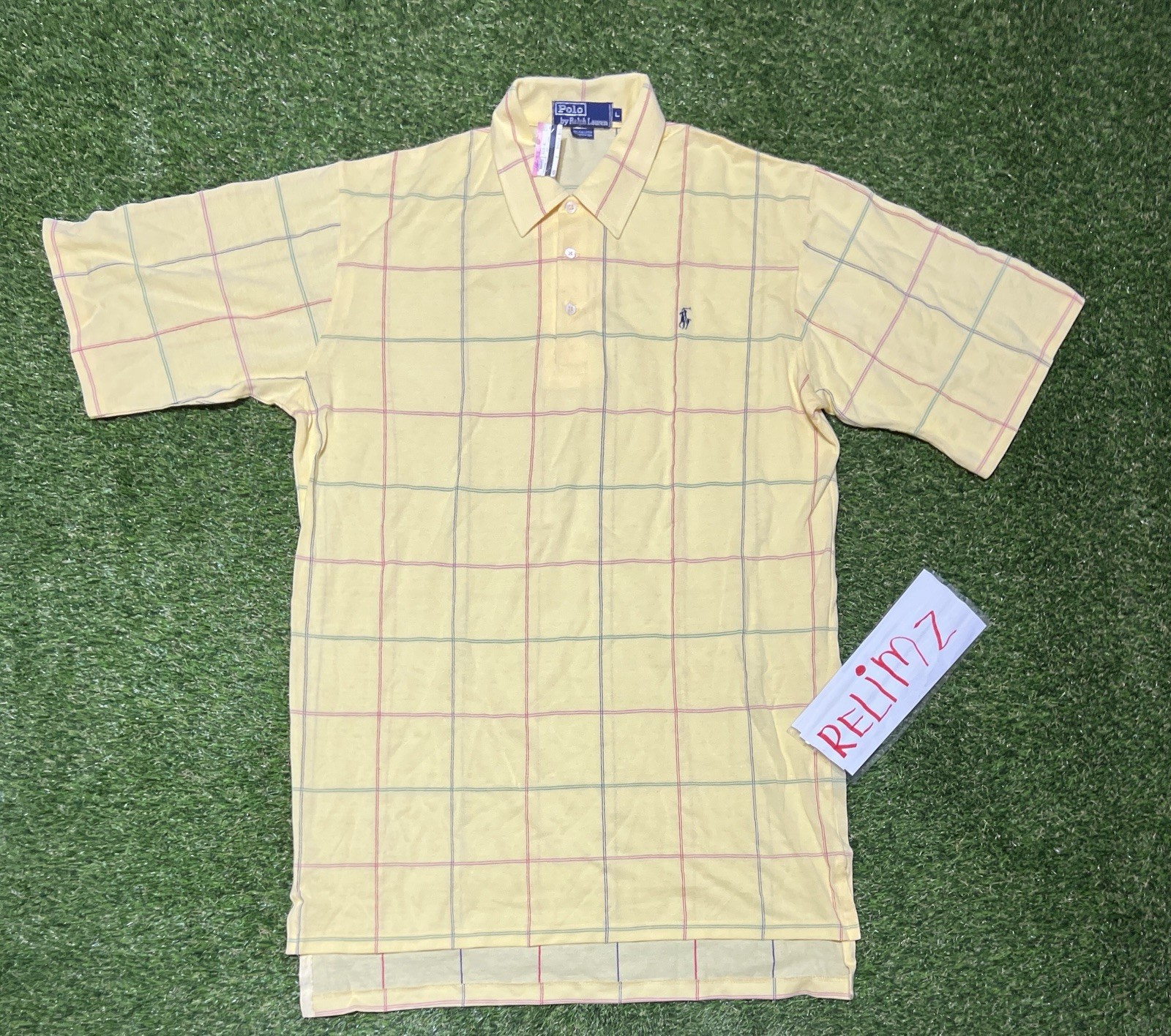 Vintage Ralph Lauren Polo Shirt Mens L Big Pony Club Embroidered