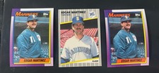 1990 Edgar Martinez Rookies (3 Cards) Topps #148 & Fleer #552 NM +/-