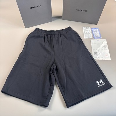 Balenciaga x Under Armour Track Shorts Mens Black New Running Sports Shorts