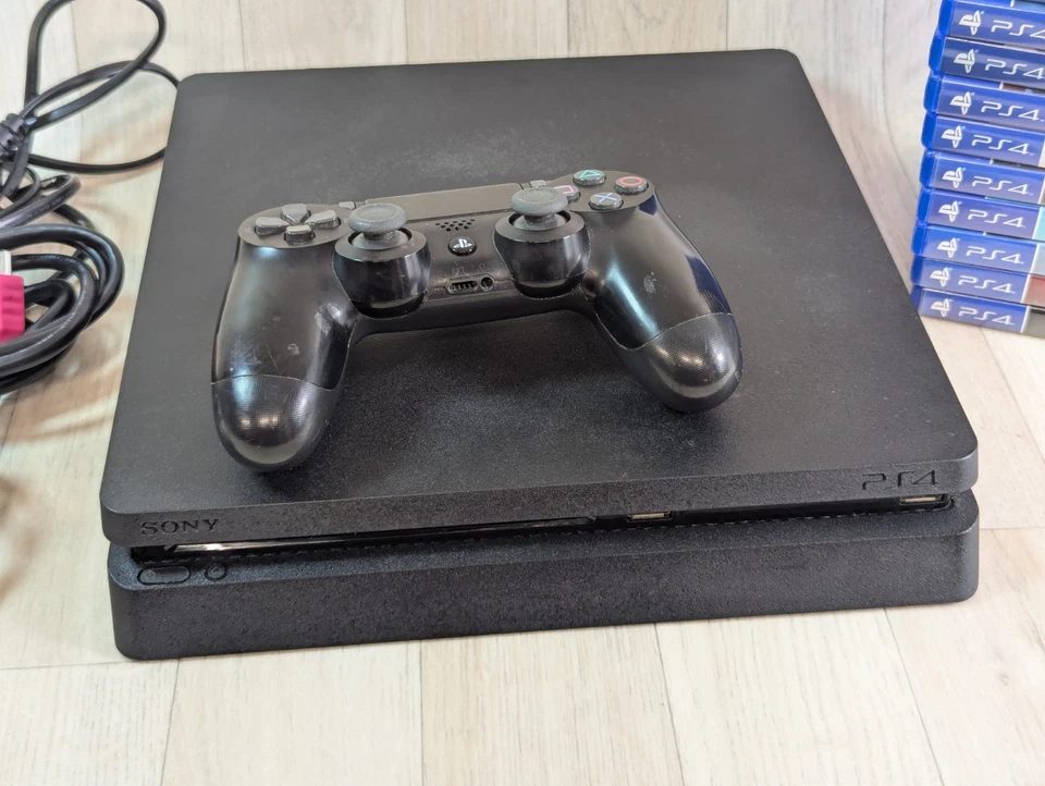 Sony PlayStation 4 Slim 500GB Console - Black - Game Bundle Leads And Controller - image 2 of 4