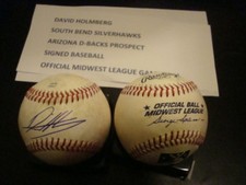 David Holmberg auto signed Midwest League game ball