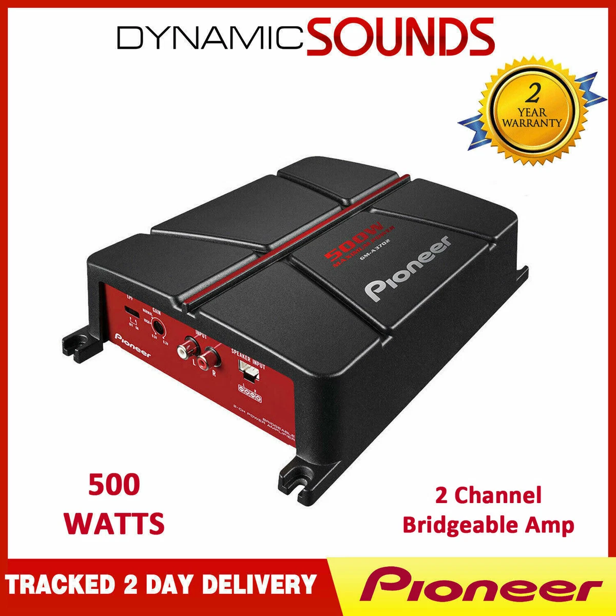 Pioneer GM-A3702 2 Channel Bridgeable Car Audio Amplifier 500W  