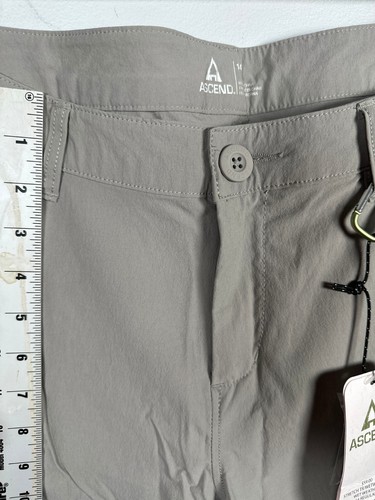 NEW Ascend Trail Hiking Pants Roll Tab Size 14 Womens Khaki Straight Leg - Picture 12 of 20