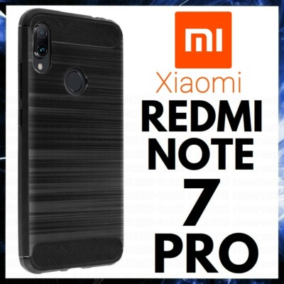 CASE FOR XIAOMI REDMI NOTE 7 PRO COVER BLACK SOFT CARBON TPU ULTRA SLIM