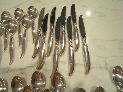 Rogers Bros FLAIR Silverware Flatware Set for 8 Silverplate +