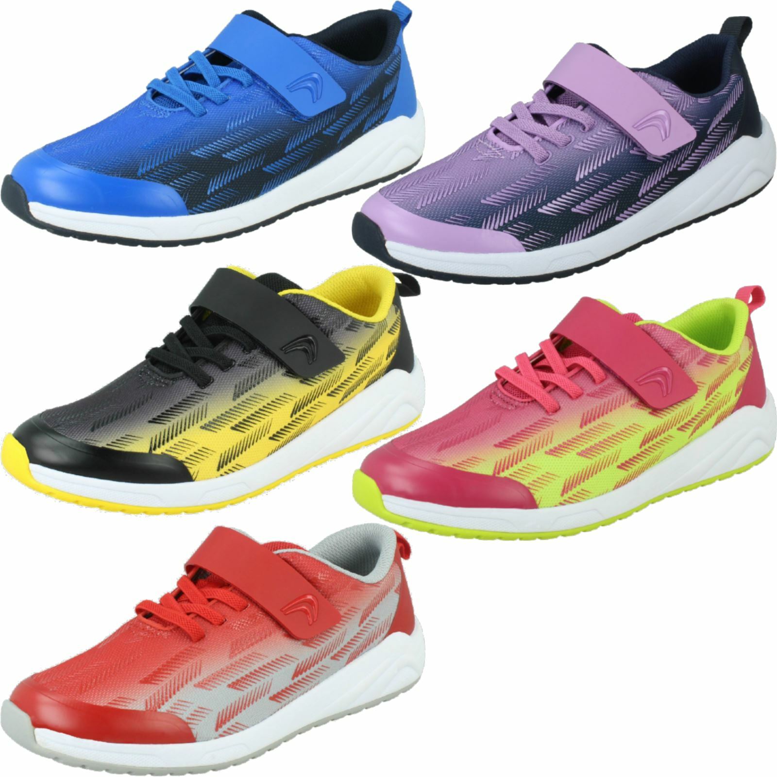 Clarks Aeon Pace Kids Sports Trainers with Hook & Loop Straps