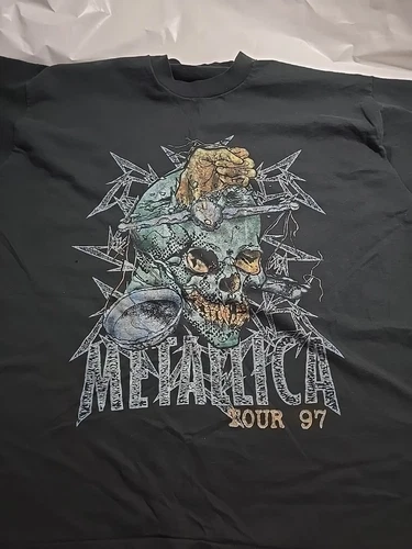 Metallica Pushead Band T Shirt XL 90s Tour Conc 1990s vintage concert t-shirt, vintage, size XL, single stitch, B+ condition