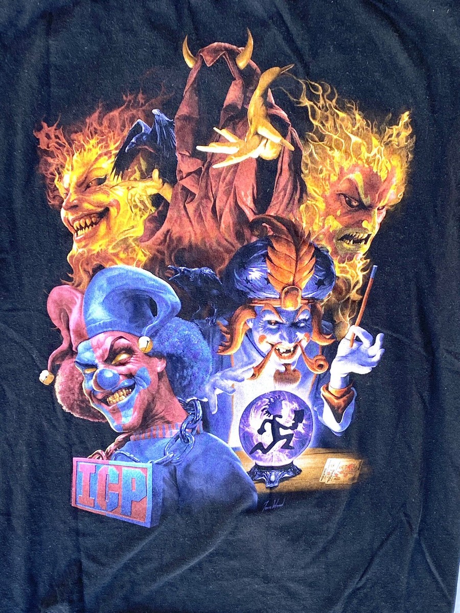 Men's Anvil Vintage Insane Clown Posse ICP Double Sided Tom Men's Anvil Vintage Insane Clown Posse ICP Double Sided Tom