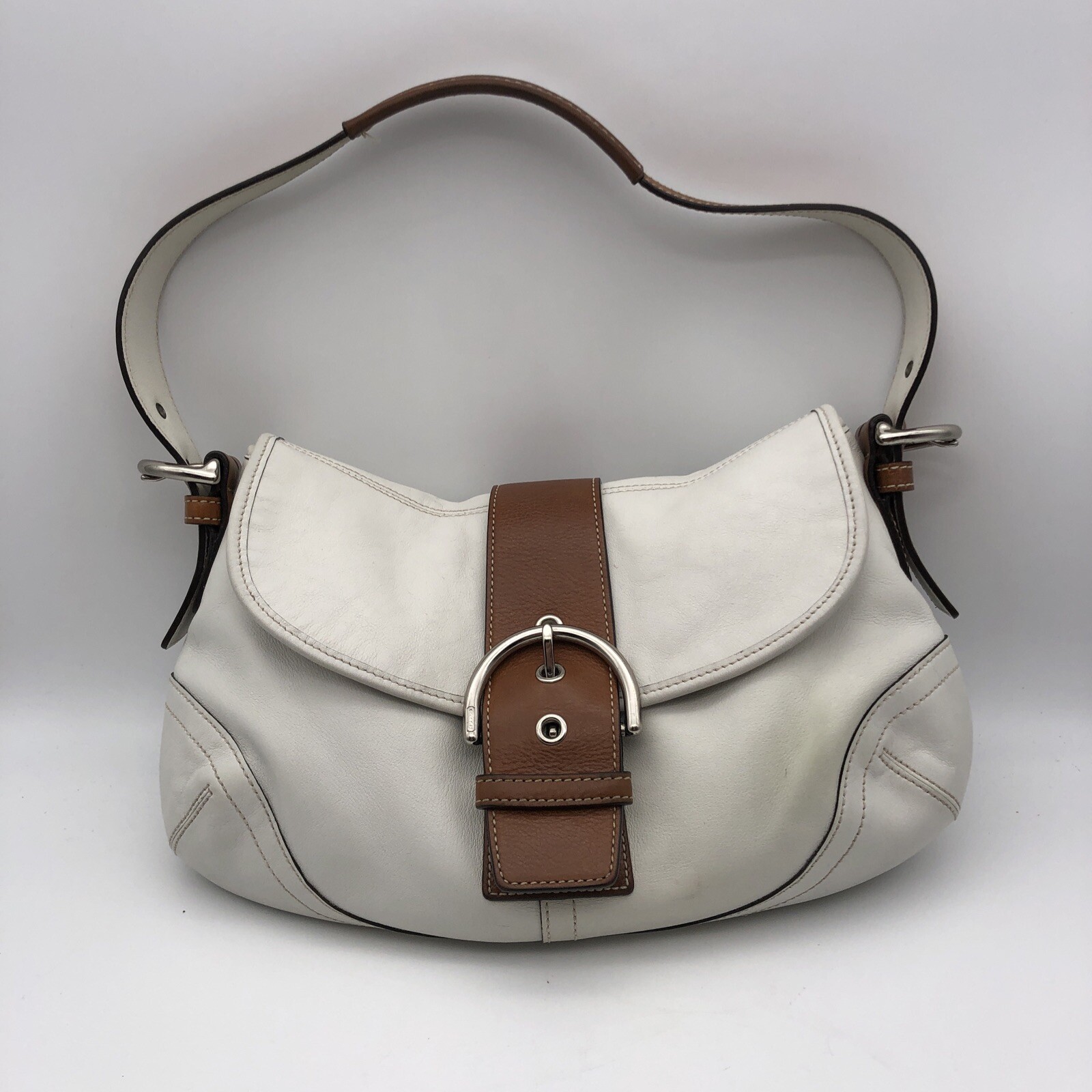 Coach Soho Light Blue Leather Flap 9248 Hobo Medium Shoulder Bag