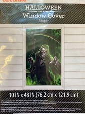 Halloween window cover grim reaper 30" x 48" party decor haunted house