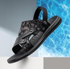 Mens Summer Open Toe Slip On Sandals Soft Slipper Casual Beach Pump Dad Shoe