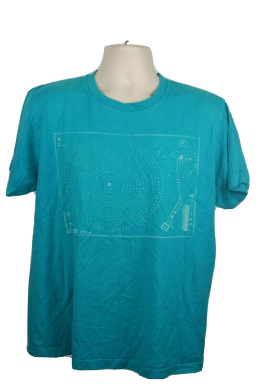 Old Navy Mens Shirt Large Blue Short Sleeve T Shirt Cotton Crew Neck Casual