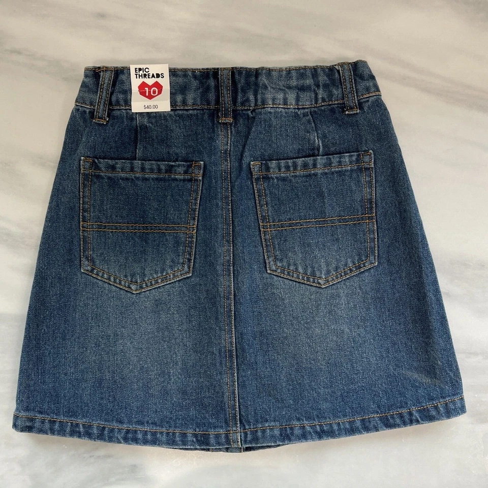 Falda vaquera para niña talla 10 nueva con etiquetas $40 Epic Threads Foto 2 de 4