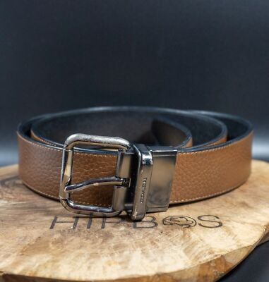 Coach Mens Belt Authentic Reversible Leather Belt Brown Black Size
