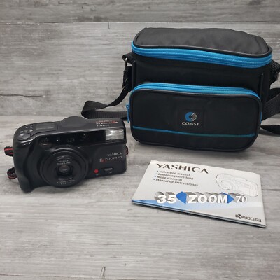 Yashica EZ5 Zoom 70 Vintage 35mm Film Point Shoot Camera w/Case NEW  BATTERY - Main Image