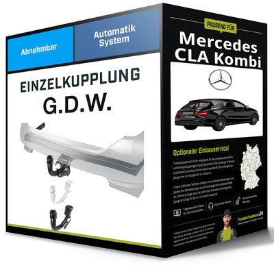 Abnehmbare Anhängerkupplung für MERCEDES CLA Kombi 15-19 Typ X117 G.D.W. NEU