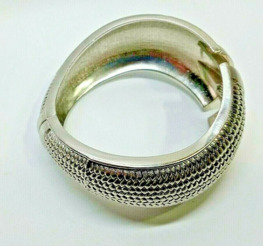 SILVER TONE SPRING OPENING WEAVE DESIGNED THICK B… - image 3