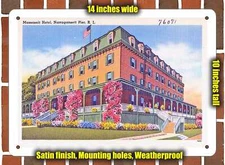 Metal Sign - Rhode Island Postcard - Massasoit Hotel, Narragansett Pier, R.I.