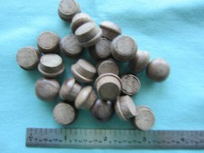  24 1/2" Walnut Button Mushroom Top Screw Hole Plugs