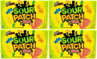 4x Sour Patch Kids Theater Box Weiche & Kaubare Süßigkeiten 99g Sauer Dann Süß