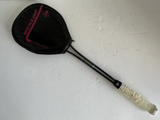 Dunlop Power Plus Wide Body Vibrotech Plus Black Squash Racket Raquet with Cover