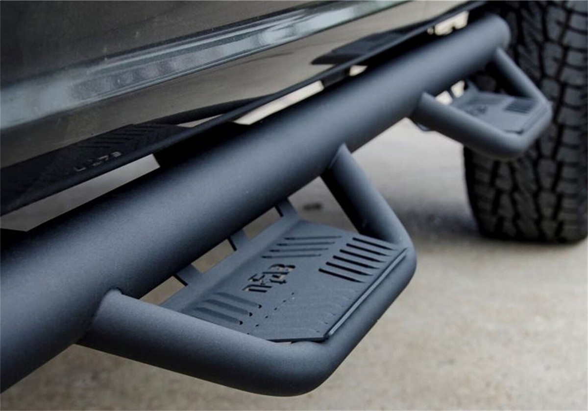 N-Fab Podium LG Cab Length Side Steps - Textured Black, 2-Pack For Dodge Ram 1500/2500/3500 (2009-2018)