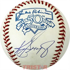 Ken Griffey Jr. Autographed Jackie Robinson 50th Anniversary AL Baseball TRISTAR