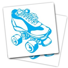 2x Vinyl Stickers Retro Roller Skates Sign #56118