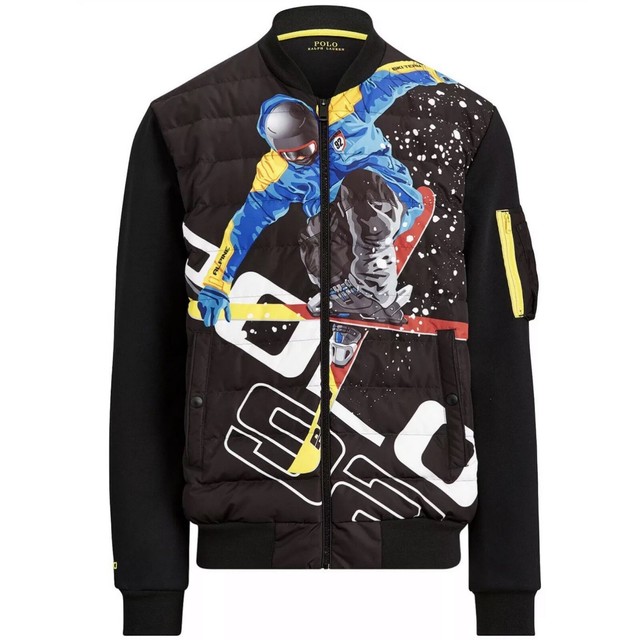 Polo Ralph Lauren Men's Hybrid Down Skier Jacket Downhill Black 92 Suicide Ski M for sale online 