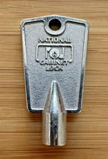 Vintage National Cabinet Lock Rockford Fridge Refrigerator Freezer Key 4 Point