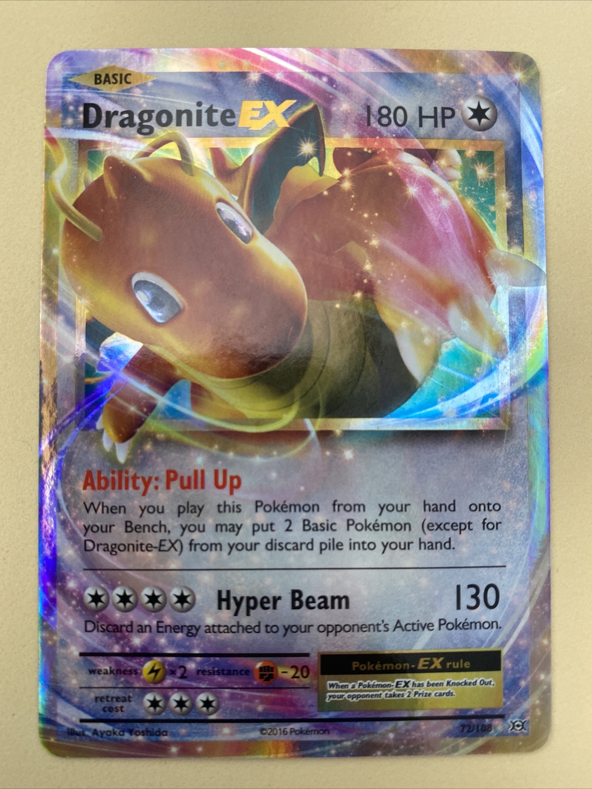 Dragonite EX 72/108 Pokémon TCG XY Evolutions Ultra Rare - Mint/Near Mint