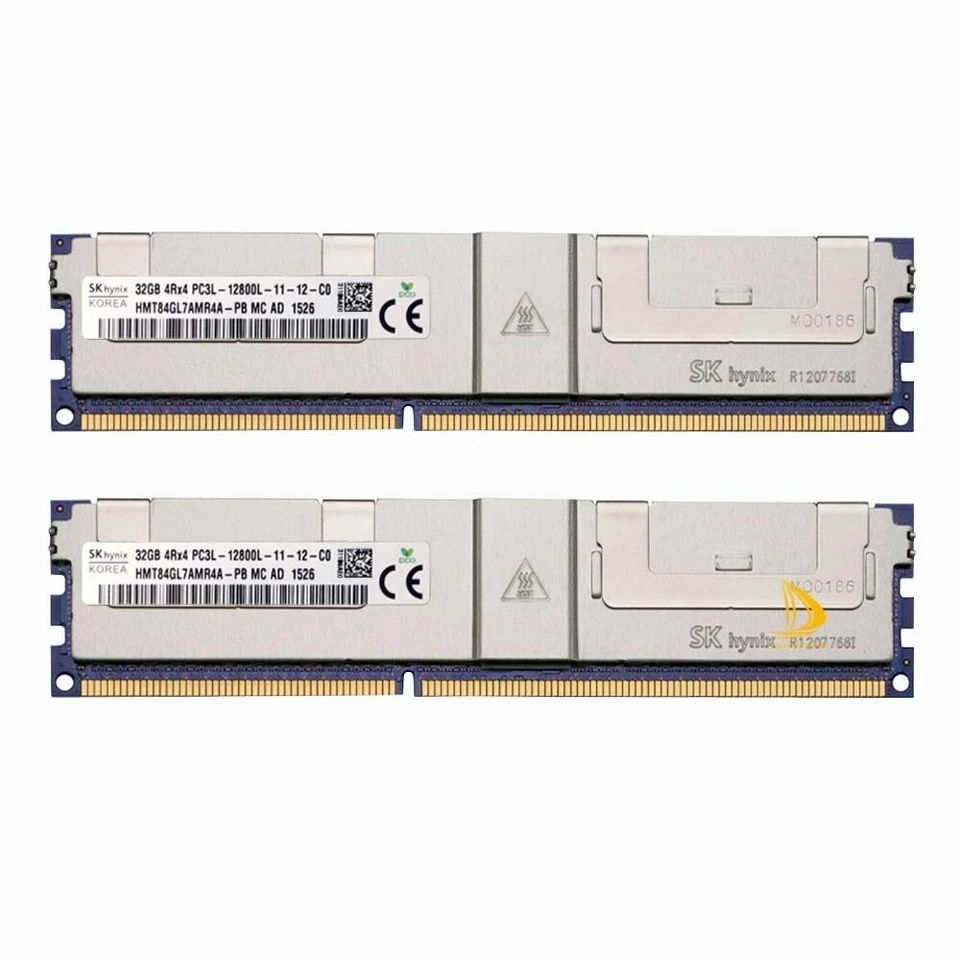 2x 32GB SK Hynix 4Rx4 PC3L-12800L DDR3L 1600Mhz DIMM ECC SERVIDOR Memoria RAM Foto 2 de 4