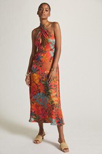 Farm Rio x Anthropologie Tropical Toucan Halter Maxi Dress Size XXS $230 NWT