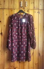Zara Sadie Mini Dress Size M Colour Maroon/Black 