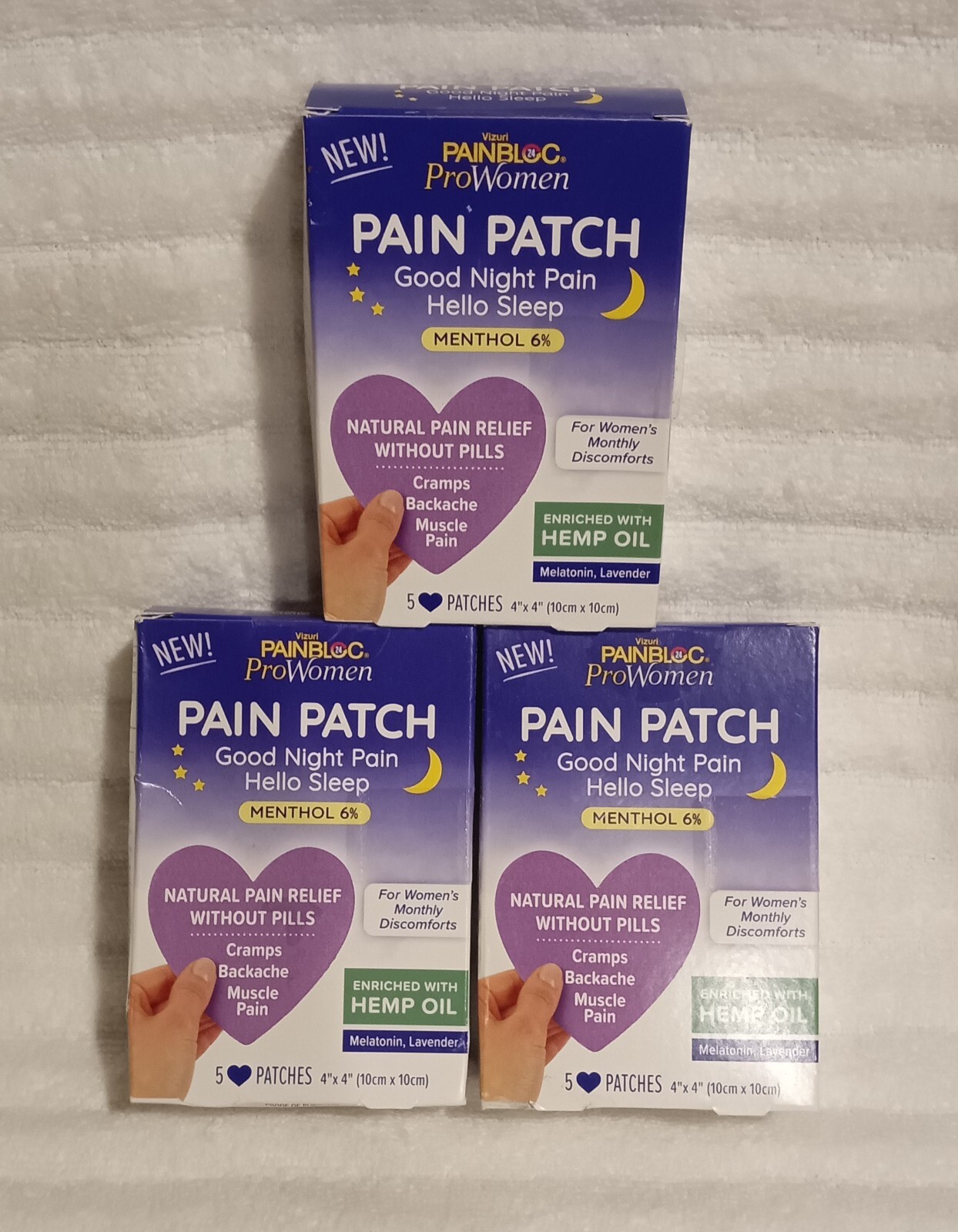 Lot Of 3 Vizuri Pain Bloc Pro Women Pain Patch 5 Patches Total 15 Exp.12/2023 eBay