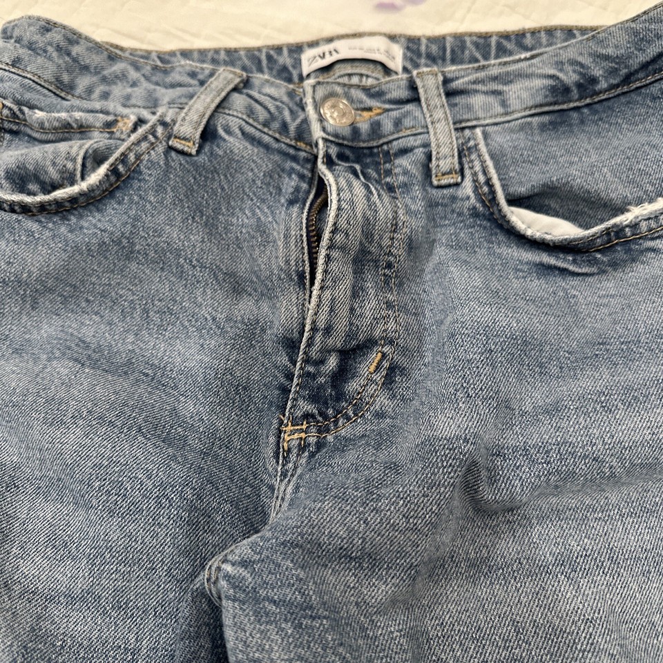 Zara Jeans RN77302 Women’s Frayed Pockets Boot Leg 6 38 Excellent