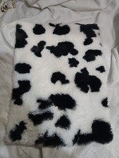 CUTE FUN BLACK WHITE COW Print SOFTEST FURRY 12 9" Fabric Craft