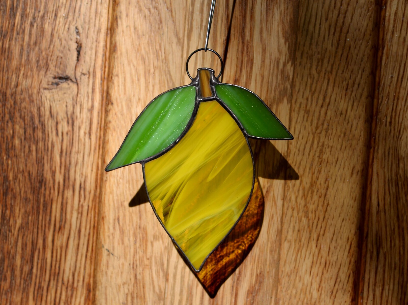Stained Glass Lemon Suncatcher Yellow Fruit Window Hanging eBay