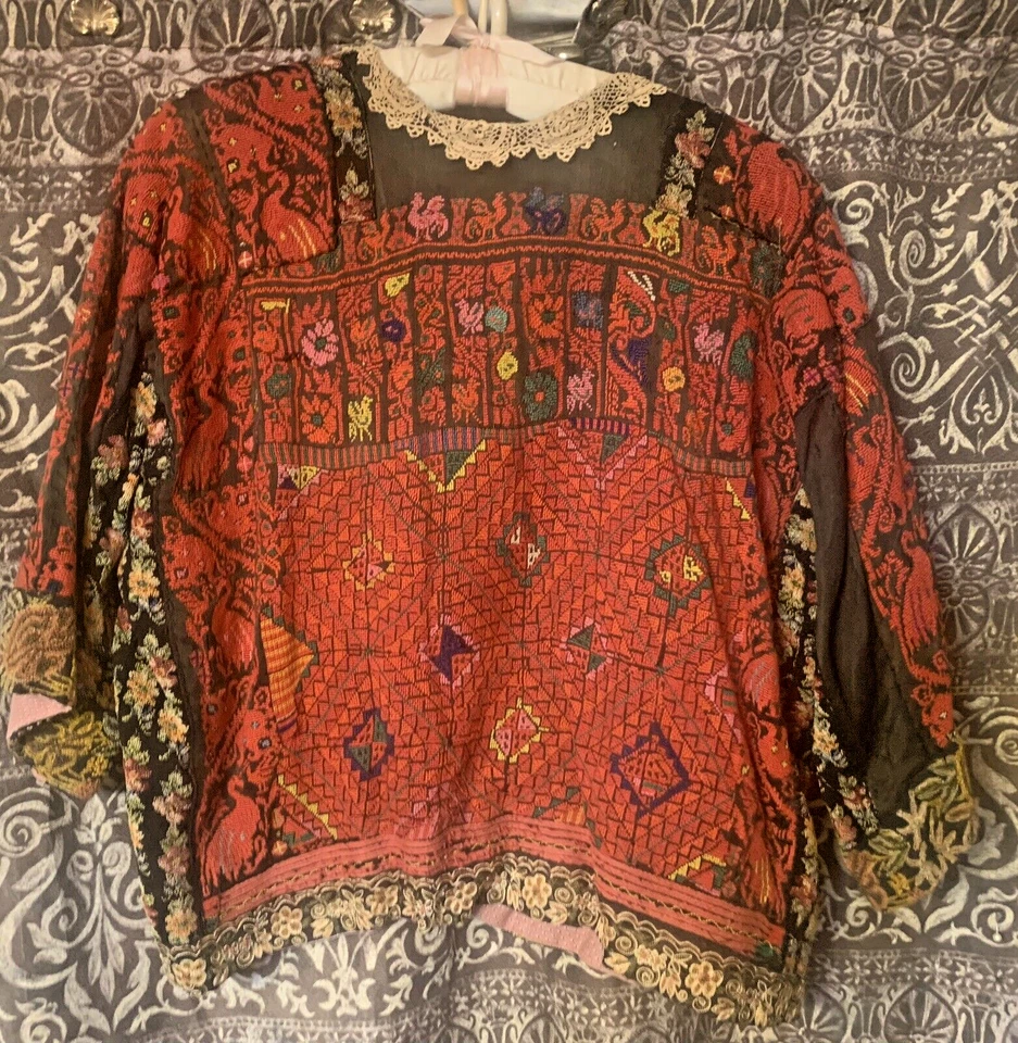 Handmade Traditional Palestine Heavily Embroidered Bedouin Jacket Irish Trim - Image 3 of 4