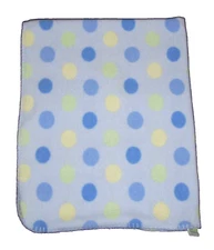 Circo Target Fleece Blue Yellow Green Polka Dot Baby Blanket 30x40"